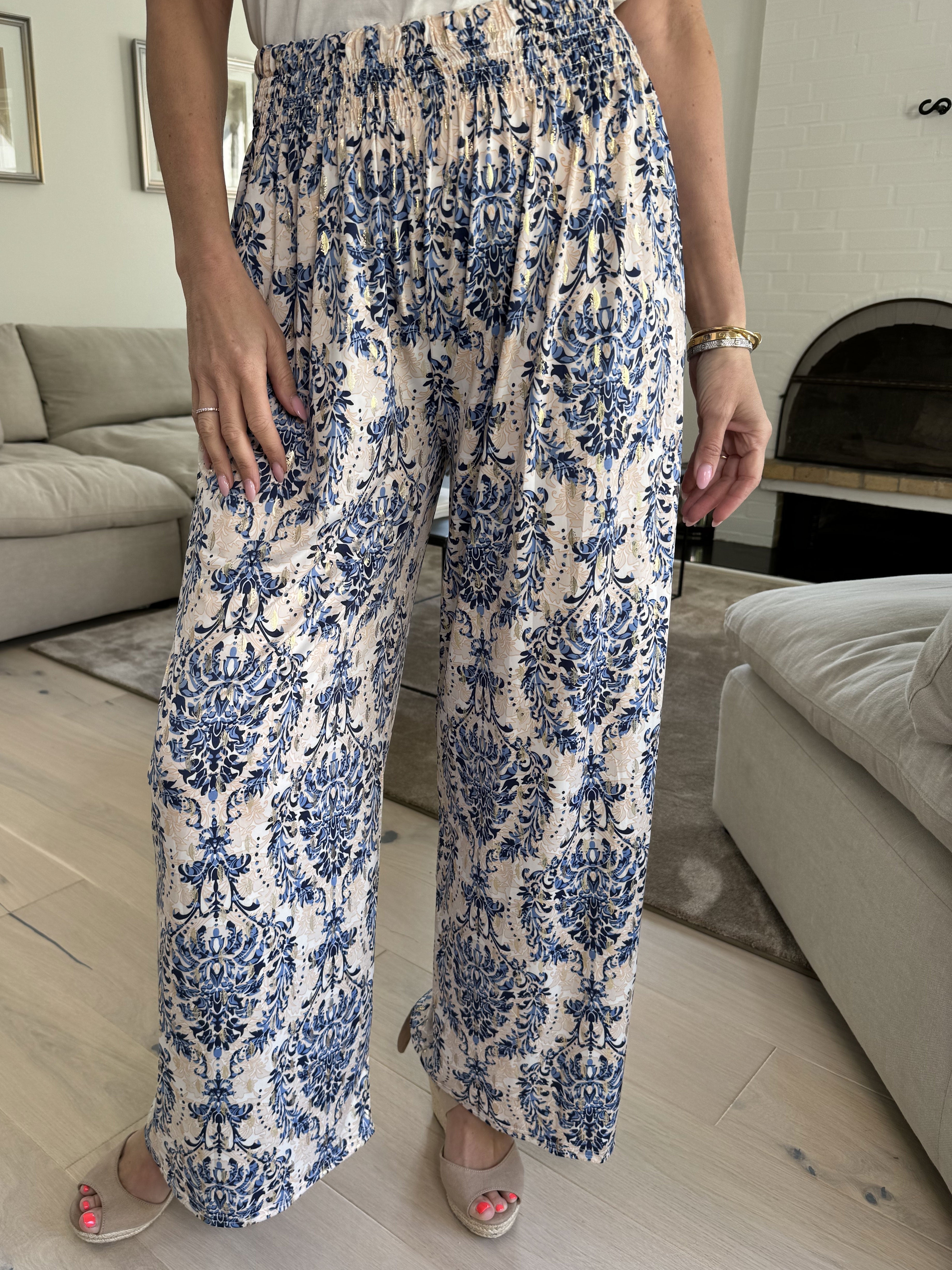 Pams Royal Pants - Elastiska byxor utan veck med elastisk linning